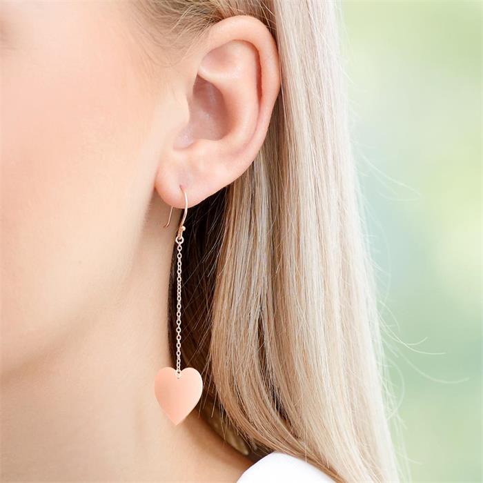 Heart Earring In Rose Gold-Plated Sterling Silver