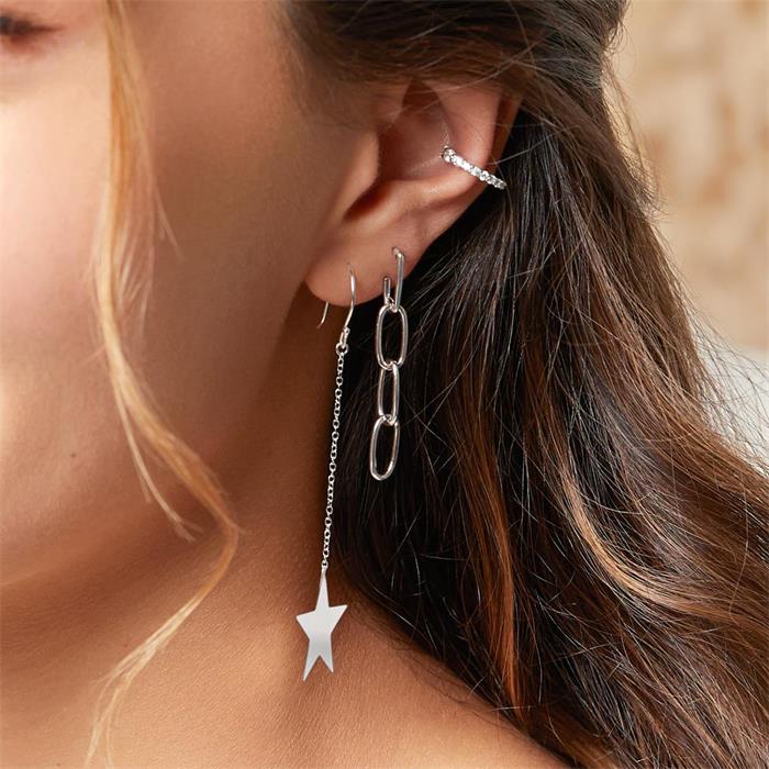Sterling silver link stud earrings for ladies