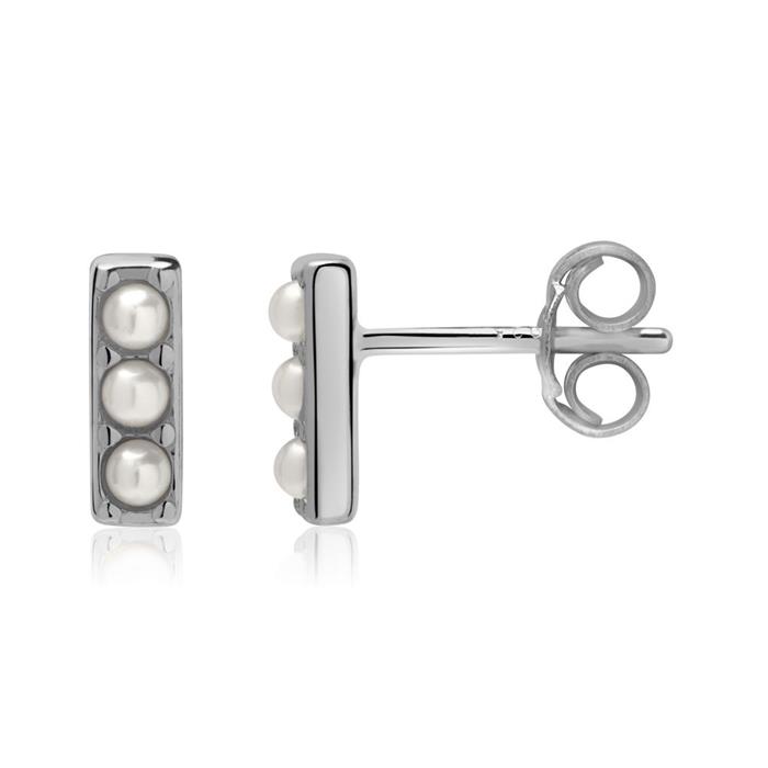 925 silver stud earrings with freshwater pearls