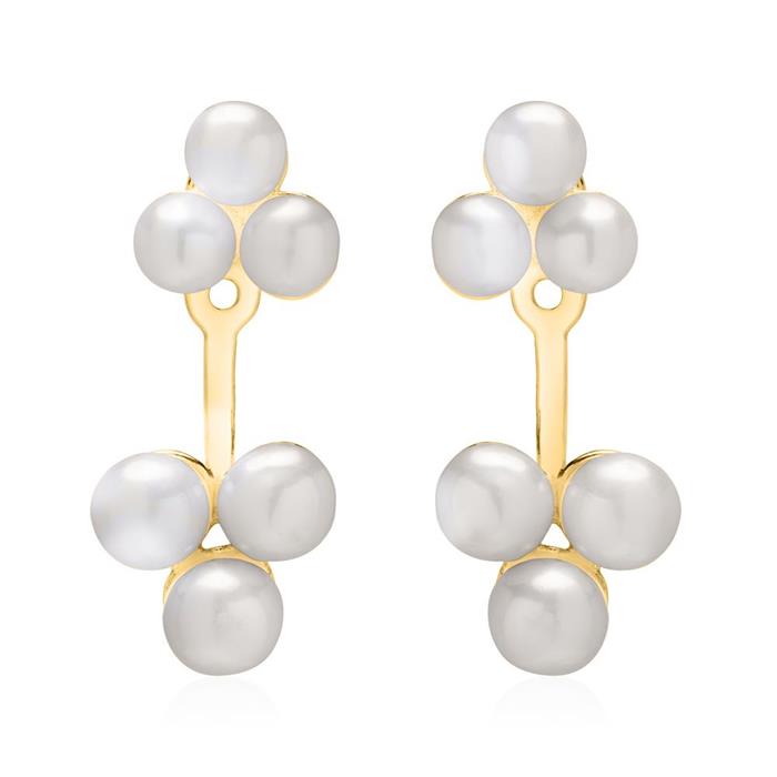 Pearl stud earrings 925 silver gold plated