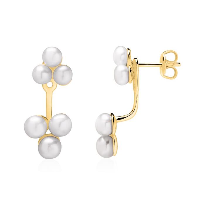 Pearl stud earrings 925 silver gold plated