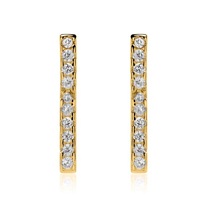 Gold-plated 925 silver earrings with zirconia