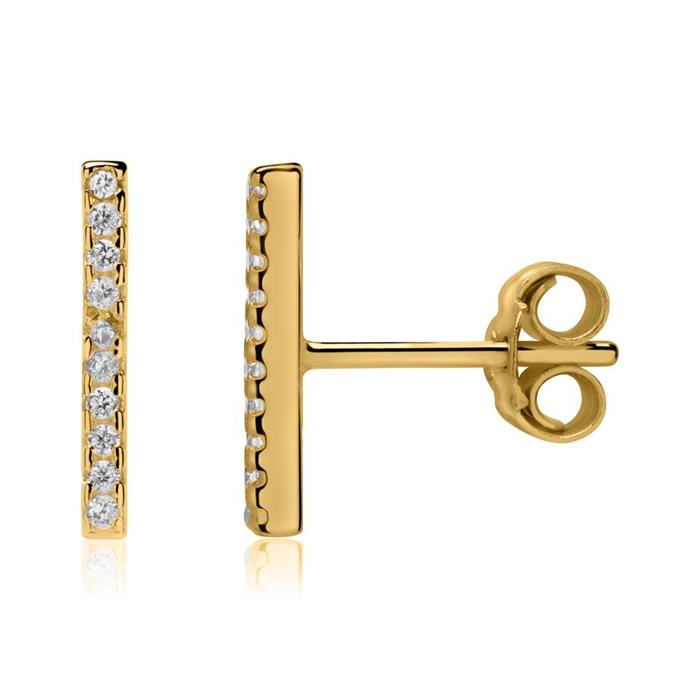 Gold-plated 925 silver earrings with zirconia
