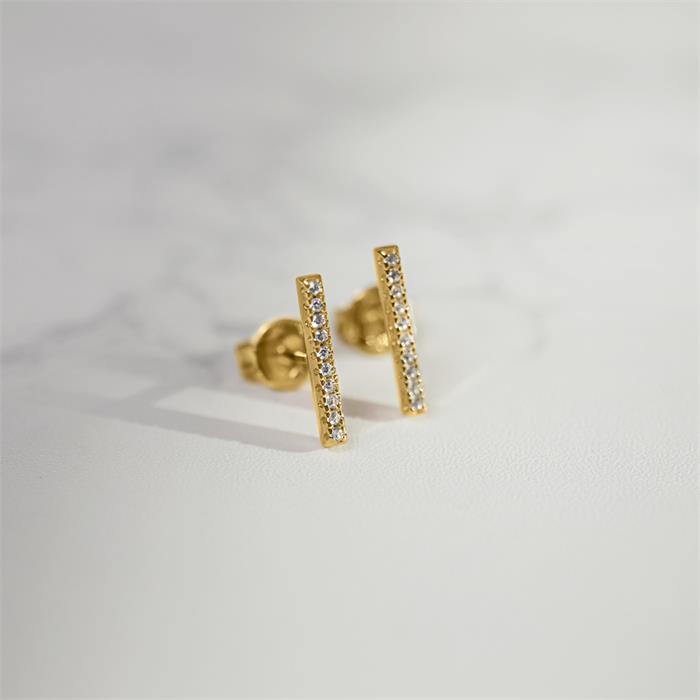 Gold-plated 925 silver earrings with zirconia