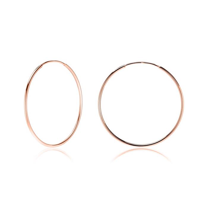 Rose gold plated 925 silver hoops