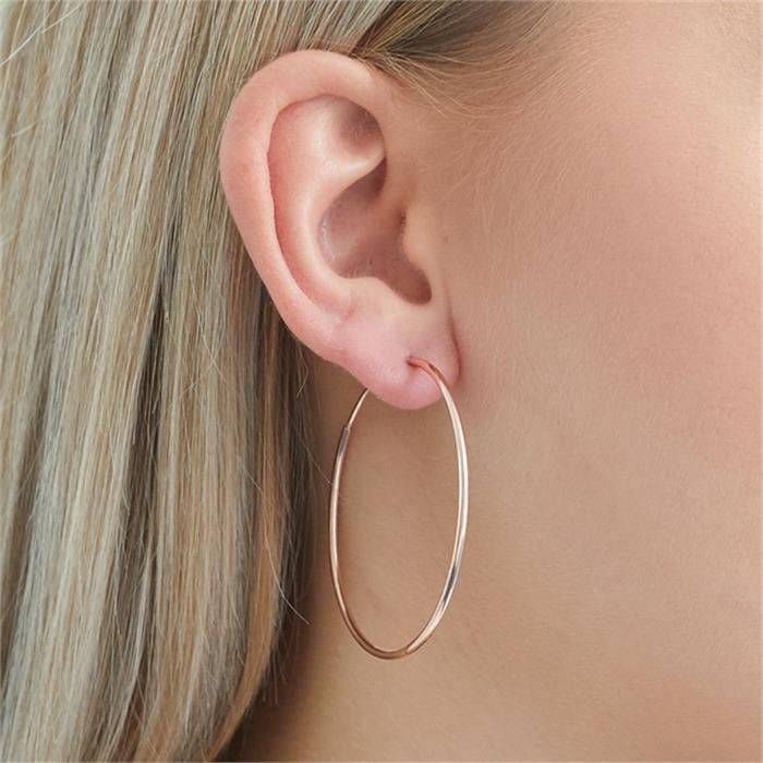 Rose gold plated 925 silver hoops