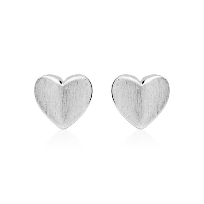 Hart oorbellen in sterling zilver met parels