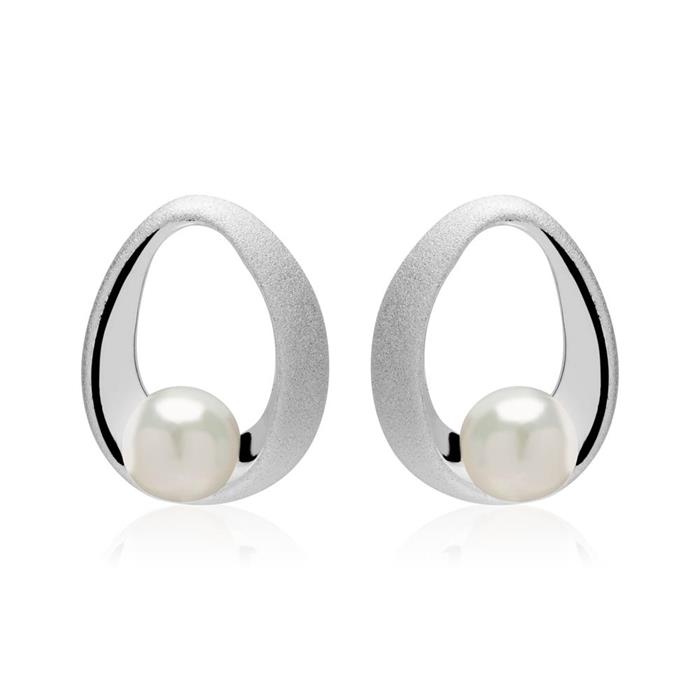Sterling zilveren oorbellen met parels