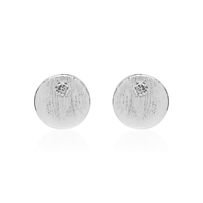 Stud earrings in 925 sterling silver with zirconia