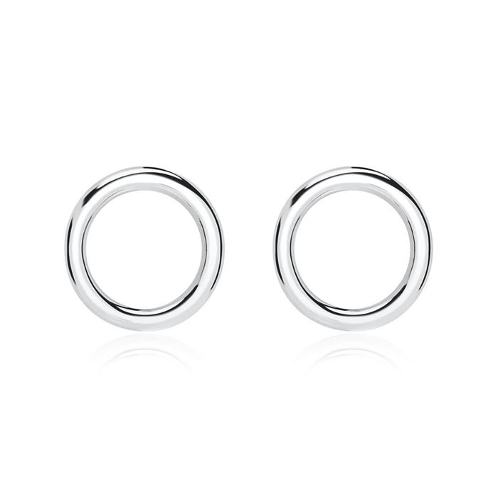 Sterling silver circle stud earrings