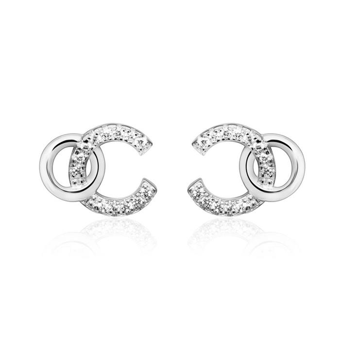 Earstuds for ladies made of 925 silver with zirconia