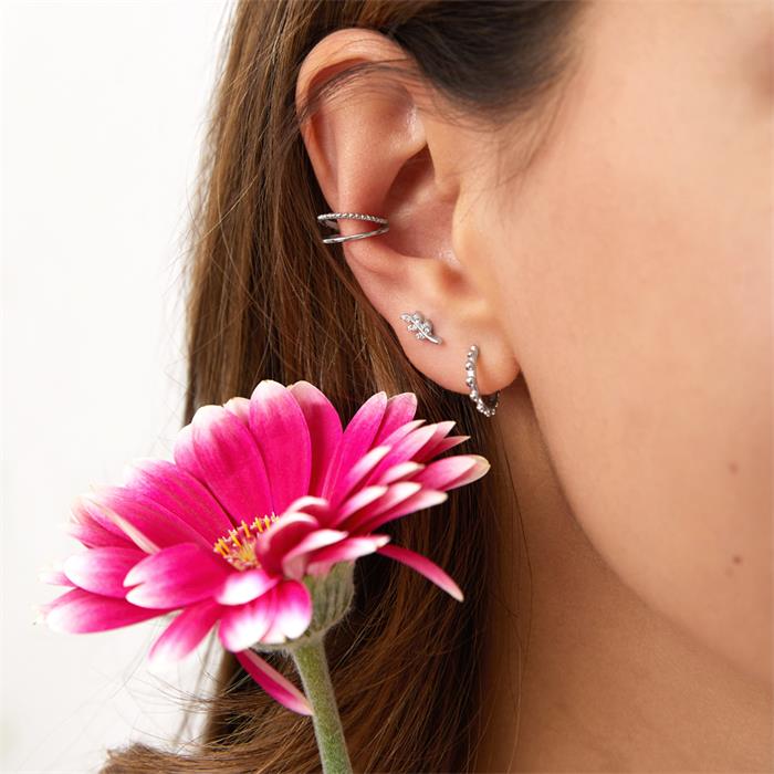 Ladies double row ear cuffs in 925 sterling silver