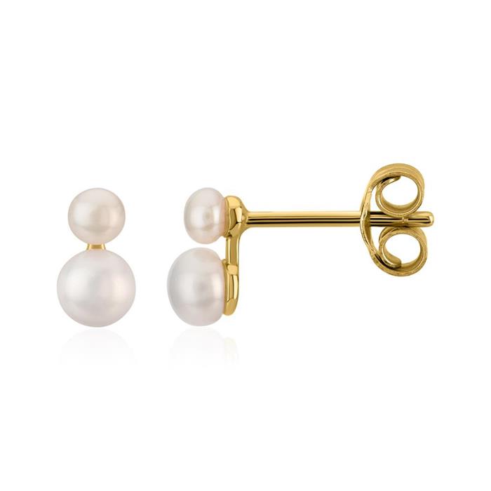 Earstuds made of gold-plated 925 silver with pearls