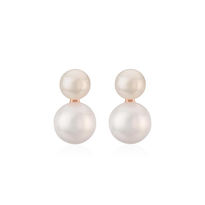 Pearl earring for ladies made of 925 silver, rosé