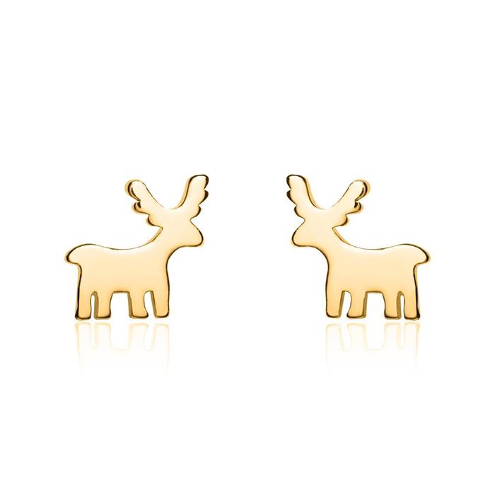 Reindeer earrings in gold-plated 925 silver