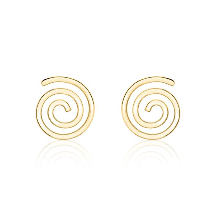 Pendientes espirales de plata 925 bañada en oro