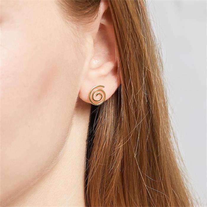 Spiral shaped earrings made of gold-plated 925 silver