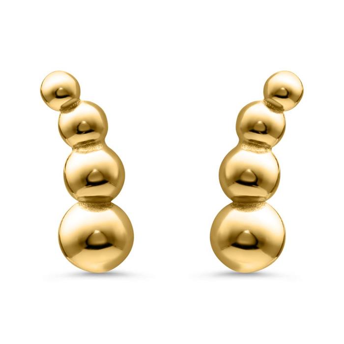 Ball stud earrings in gold plated sterling silver