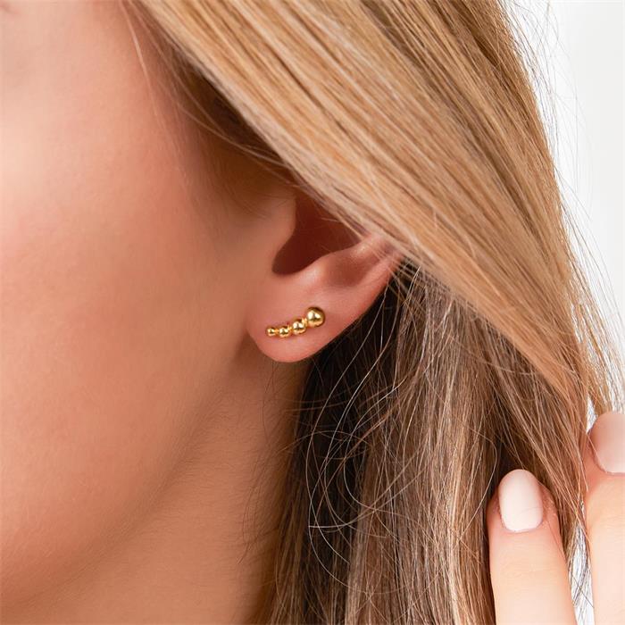 Ball stud earrings in gold plated sterling silver