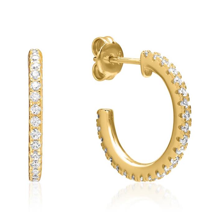 Earrings In Gold Plated 925 Silver With Zirconia