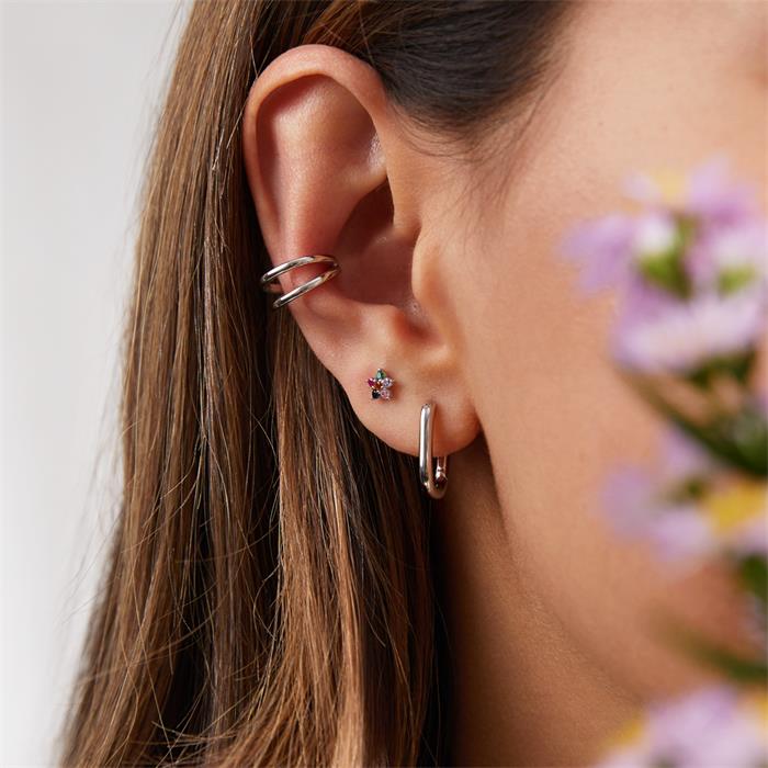 Eckige Ohrringe für Damen aus Sterlingsilber