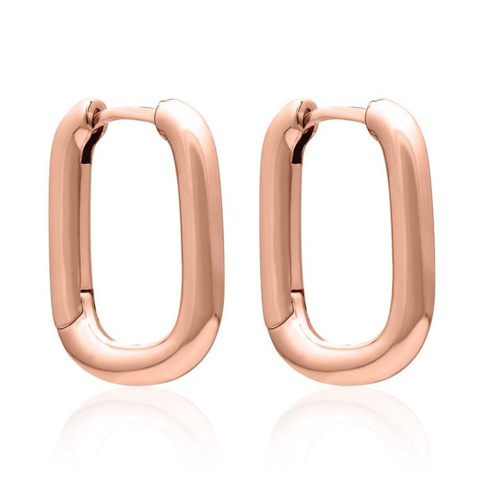 Ladies square earrings in rose gold plated 925 silver