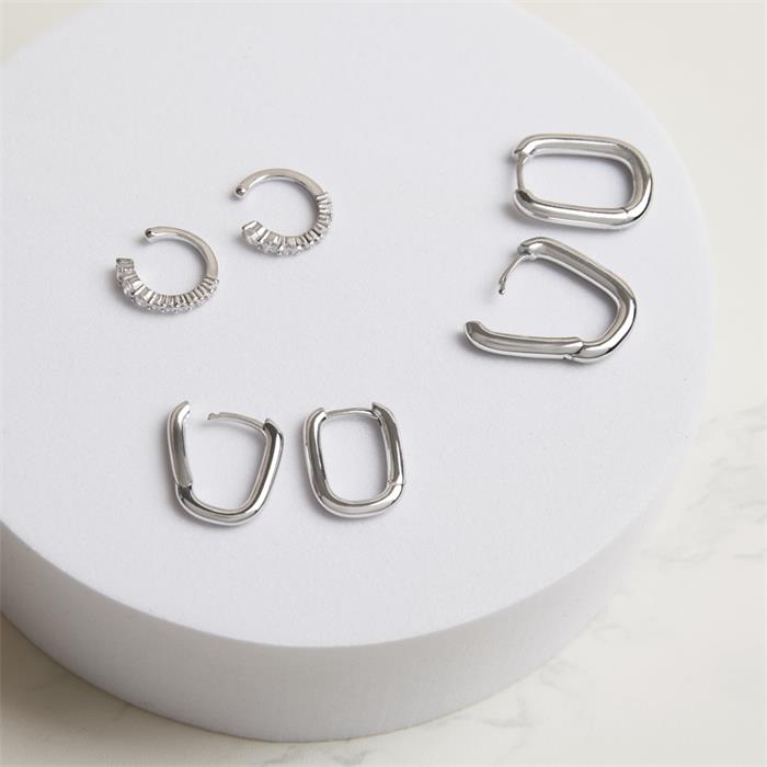 Ladies ear cuffs in sterling silver with cubic zirconia
