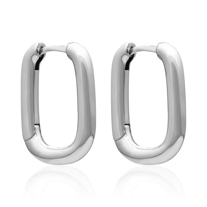 Square creoles for ladies in 925 silver