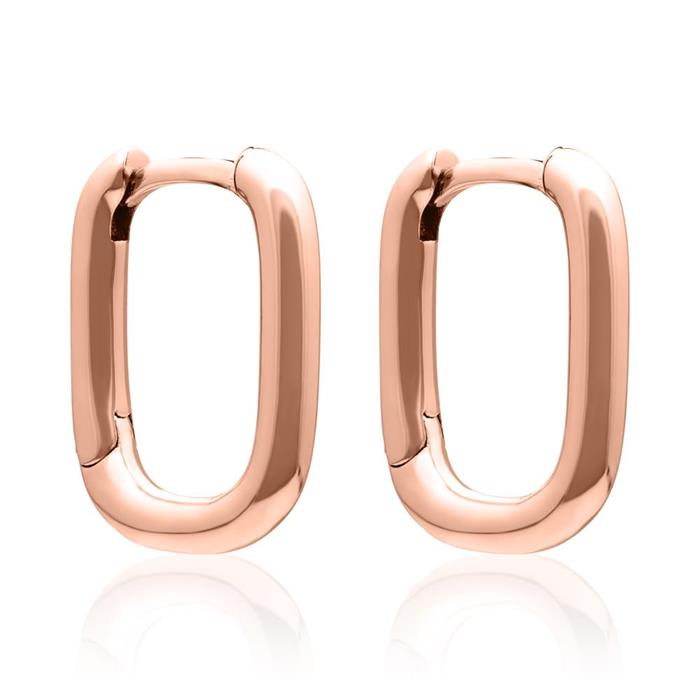 925 sterling silver square creoles for ladies, rosé