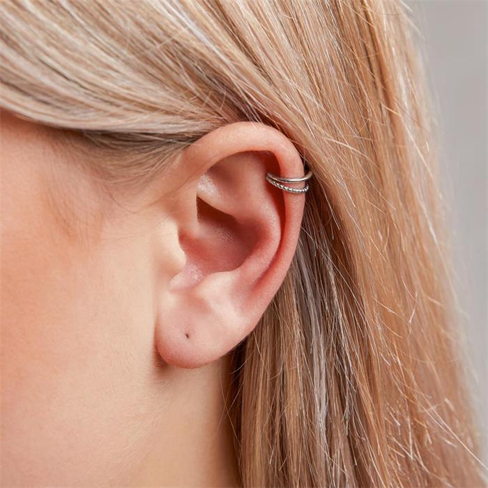 Ladies double row ear cuffs in 925 sterling silver