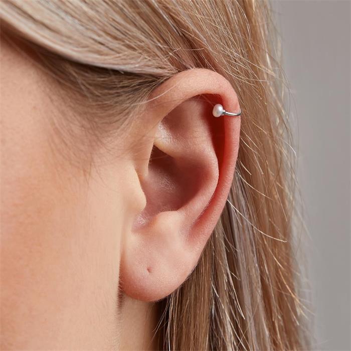 925er Silber Ear Cuffs für Damen mit Süßwasserperlen