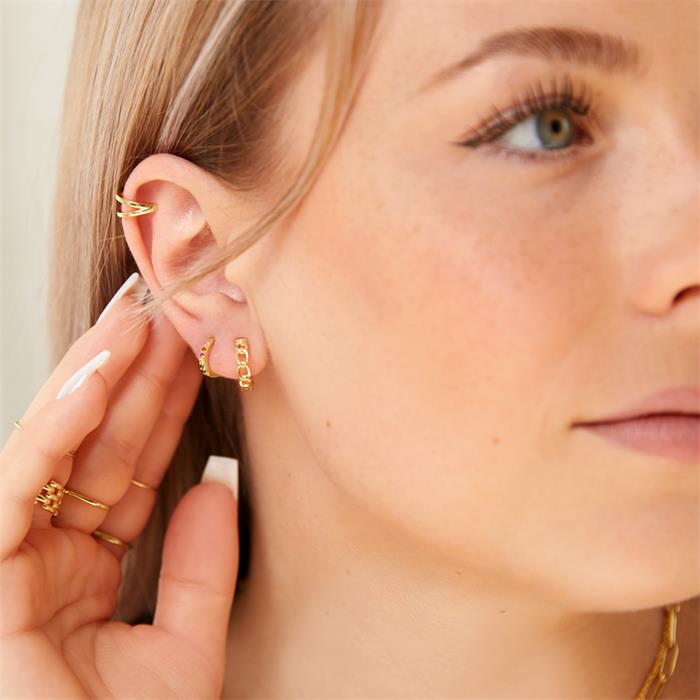 Ladies ear cuffs in gold plated sterling silver