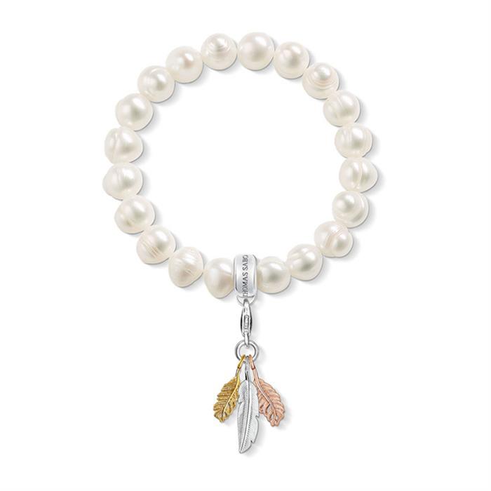Thomas sabo charm bracelet feathers freshwater pearls