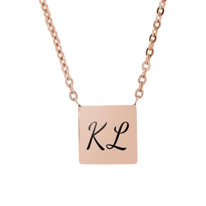 Ladies necklace elin in stainless steel, rosé, engravable