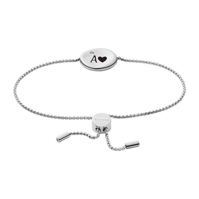 Pulsera kariana para mujer en acero inoxidable con cristal