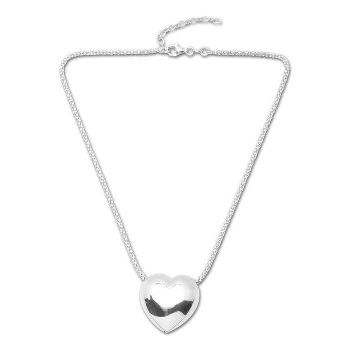 Exclusive necklace with heart pendant in sterling silver
