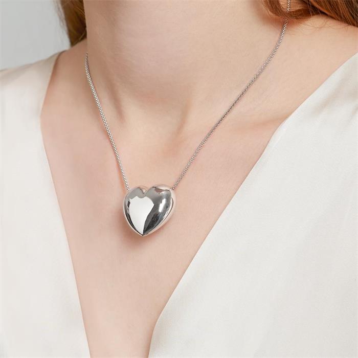 Exclusive necklace with heart pendant in sterling silver