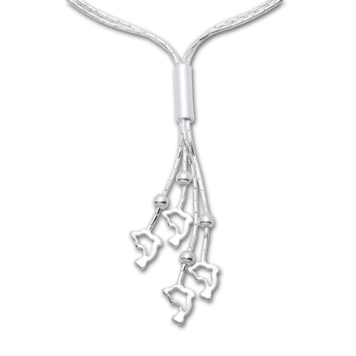 Exclusive silver necklace with dolphin pendant