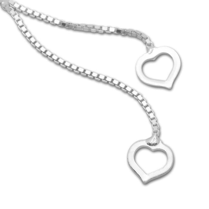 Exclusive silver necklace with heart pendants