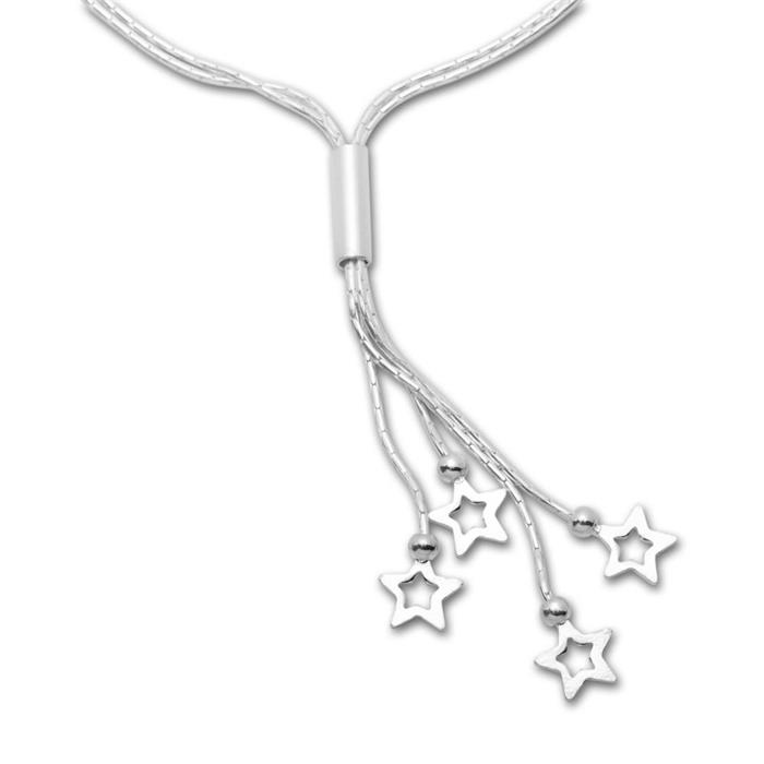Exclusive silver necklace with star pendants