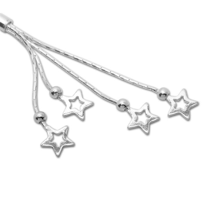 Exclusivo cadena de plata con colgantes de estrellas