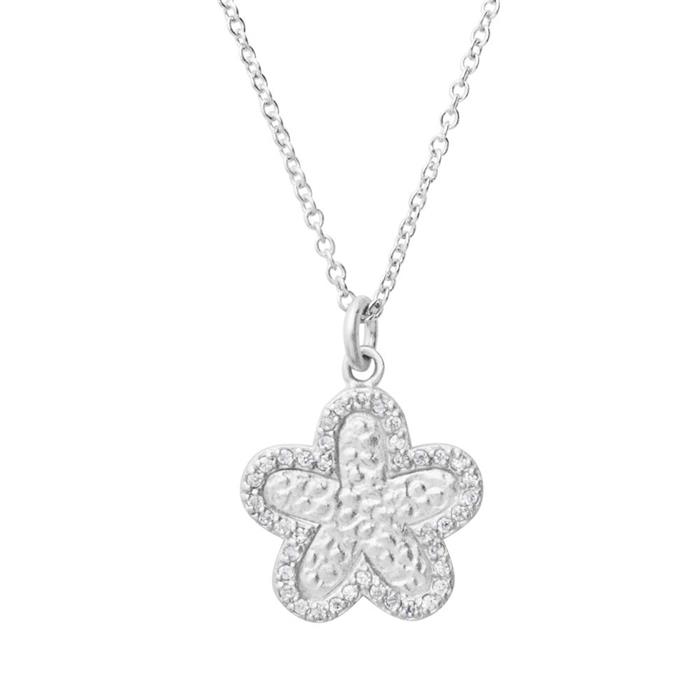 Sterling silver necklace with flower pendant