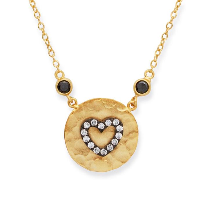 Gold plated sterling silver necklace with heart pendant