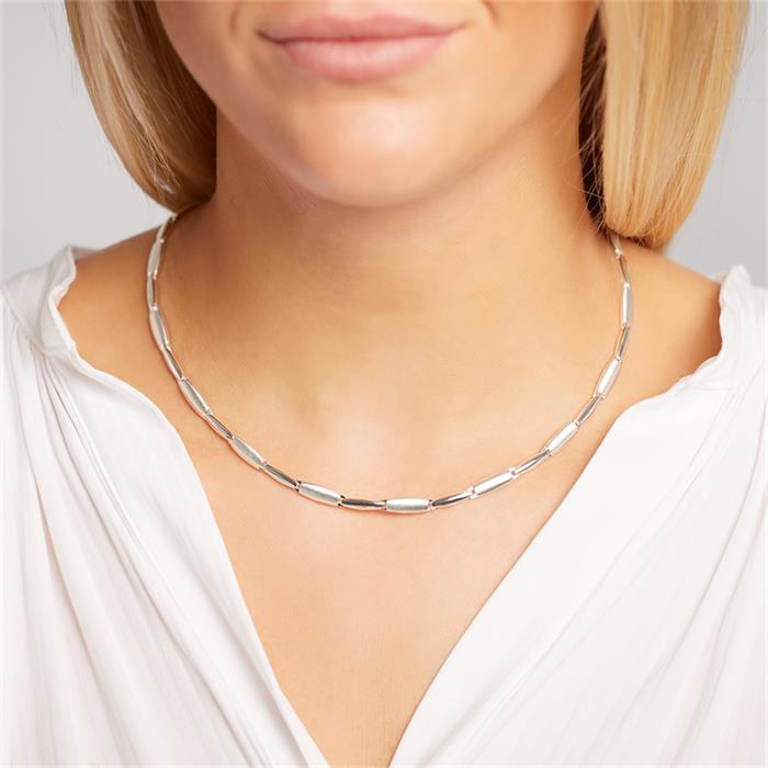 Modern sterling silver necklace matt glossy