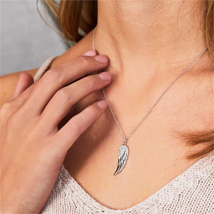 Sterling silver necklace with pendant angel wings