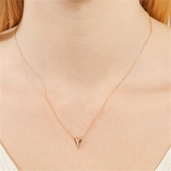 Necklace geometric pendant silver rose gold plated