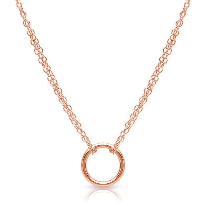 Necklace round pendant rose gold plated pendant