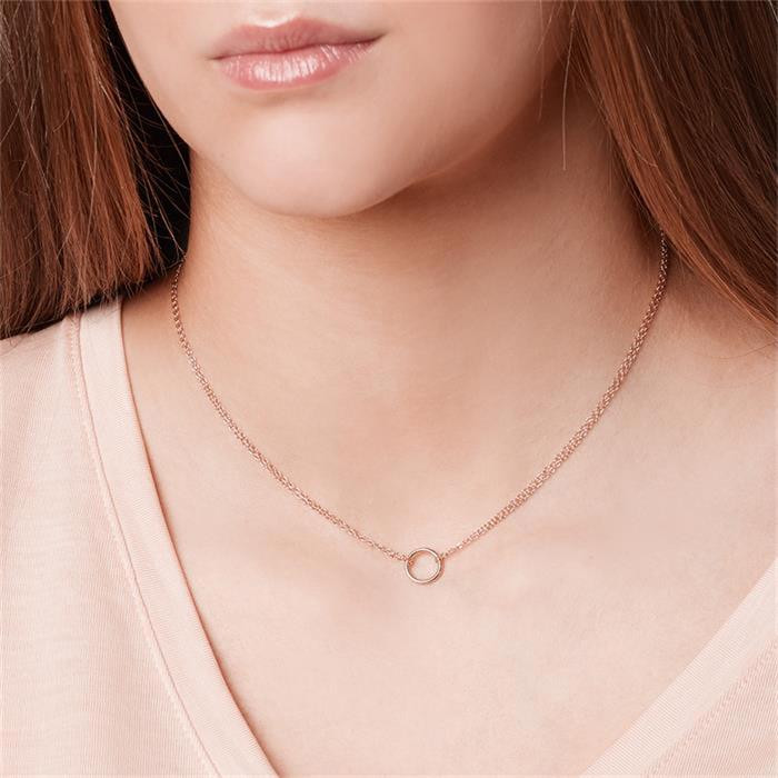 Necklace Round Pendant Rose Gold Plated Pendant