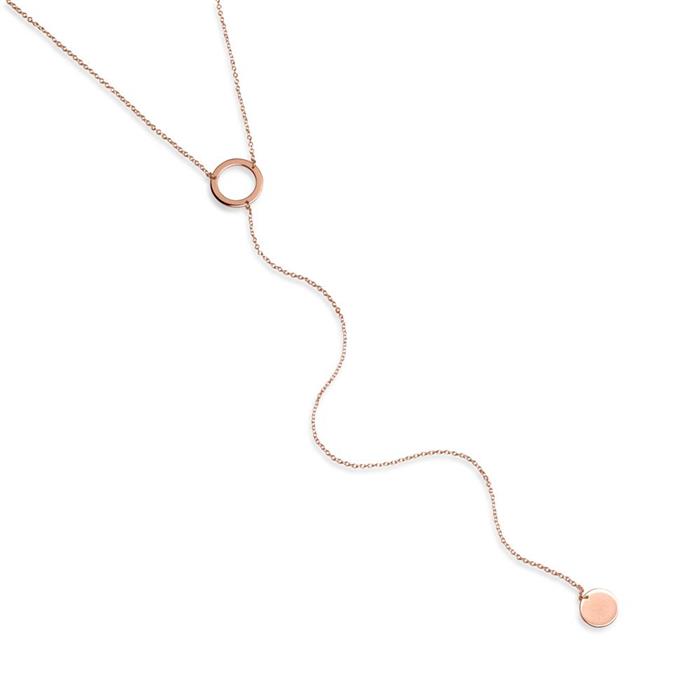 Rose gold plated necklace sterling silver Y-shaped