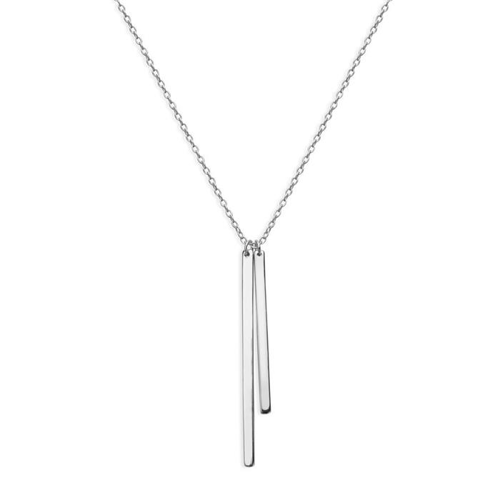 Modern silver necklace rod pendants